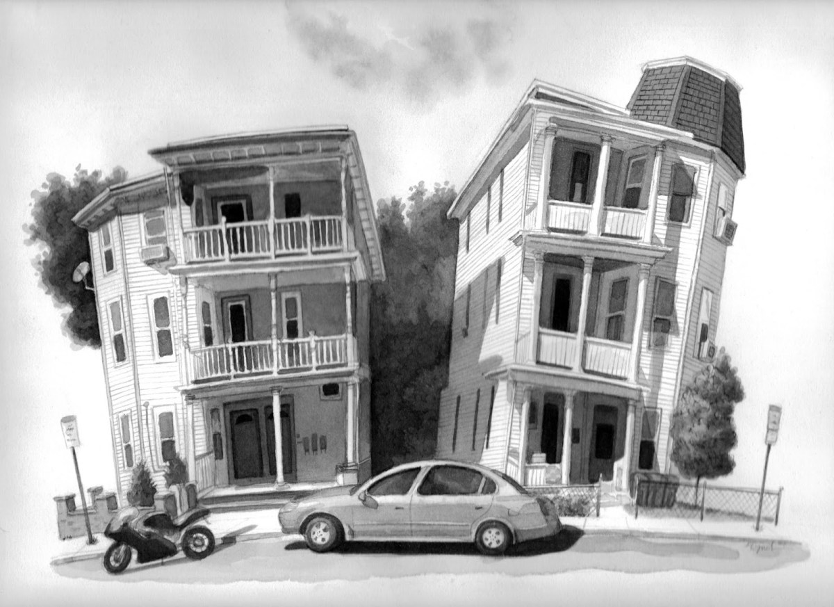 (soundbite of the liminanas'  . Boston S Weed The Triple Decker Urban Sketchers